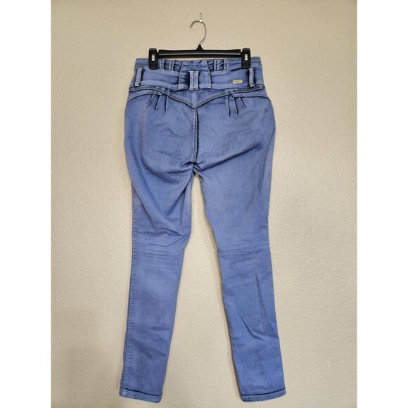 Silver Diva Women’s Blue Rhinestone High-Rise Skinny Jeans Size 9 - Picture 2 of 3